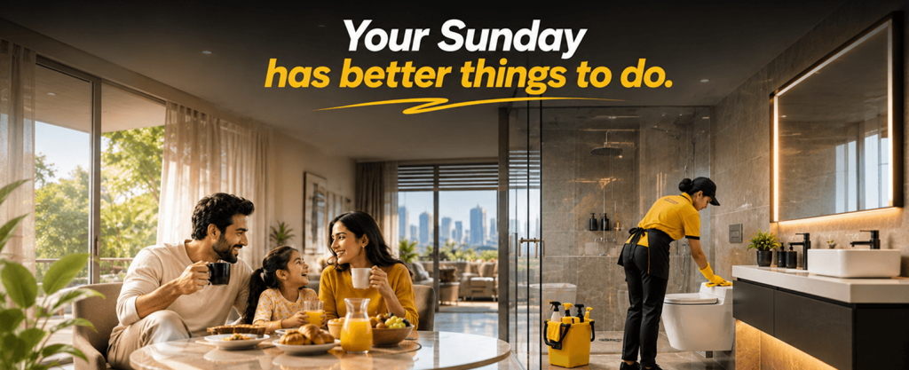 Regular bathroom cleaning professional at a home in Gurgaon